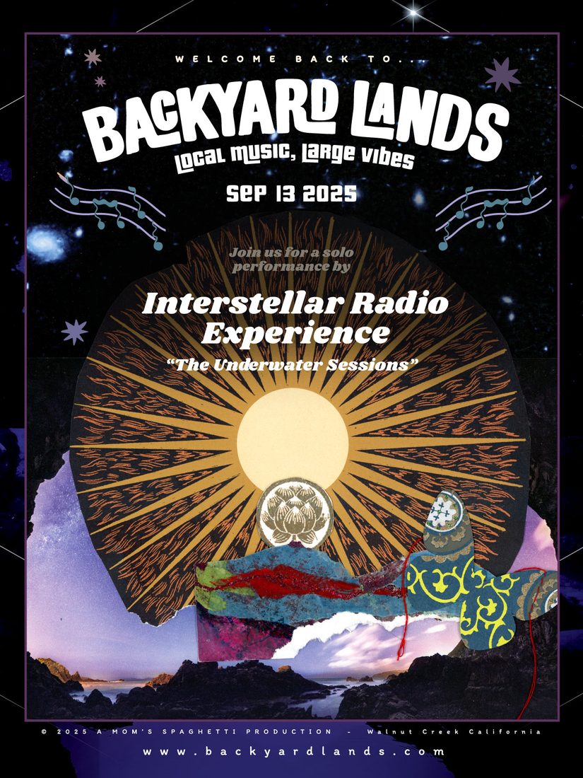 Backyard Lands poster for September 13, 2025: a solo performance by Interstellar Radio Experience, The Underwater Sessions