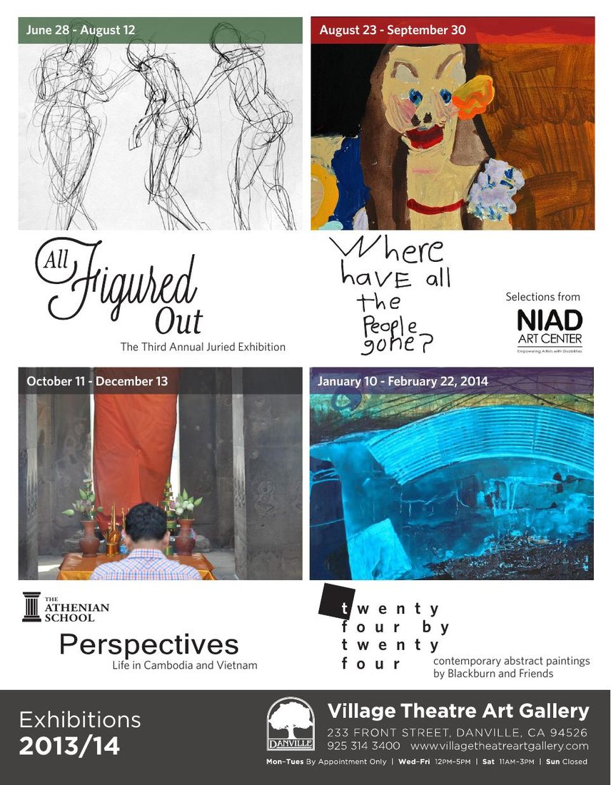 Poster for Village Theatre Art Gallery exhibitions brochure, 2013/14